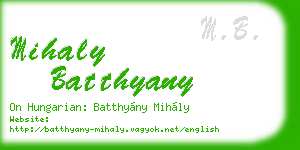 mihaly batthyany business card