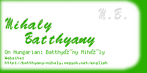 mihaly batthyany business card